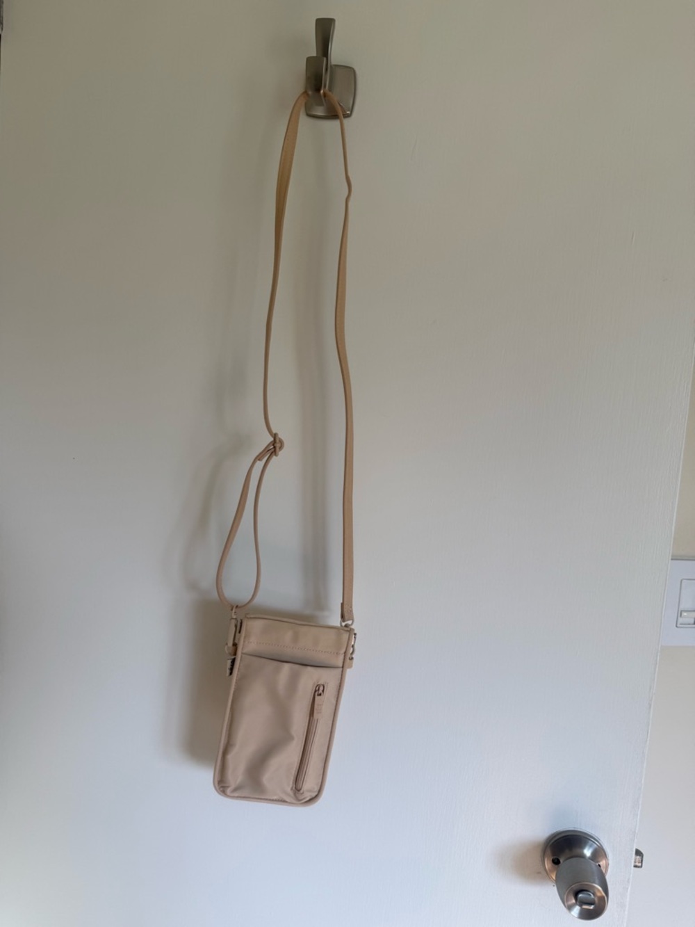 BÉIS ID and Phone Crossbody Bag in Beige